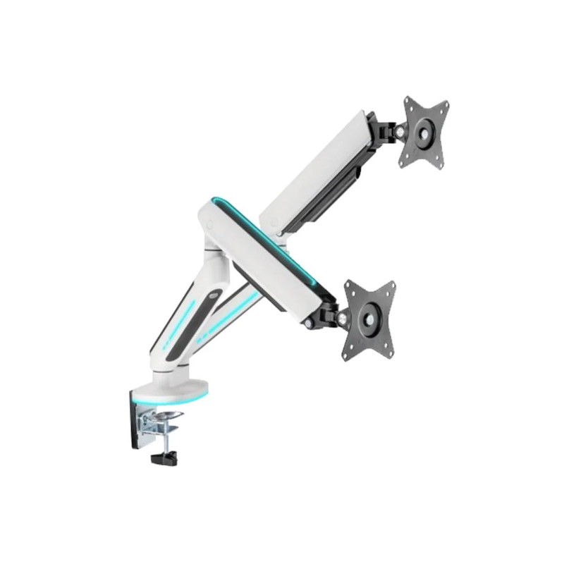 Twisted Minds Premium Slim Dual Monitor Arm With RGB Lighting - White - حامل شاشة